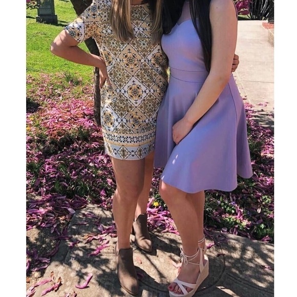 Lulus Dandy Lion Mini Dress S Shift Yellow Print Tile Vacation Party Summer Trip - Picture 12 of 16